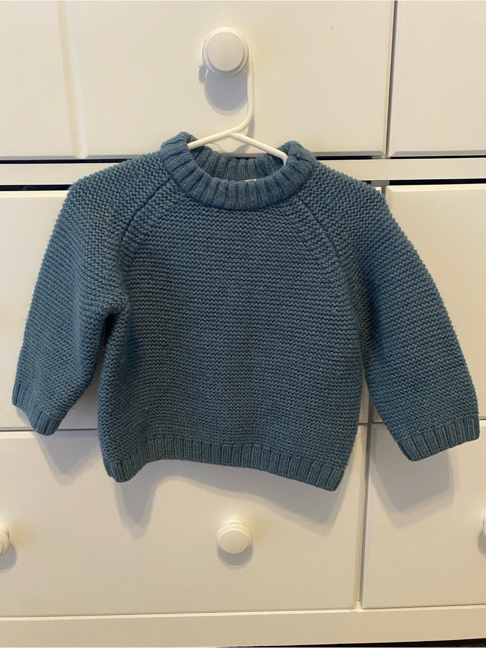 Zara Heathered Blue Knit Crewneck Sweater